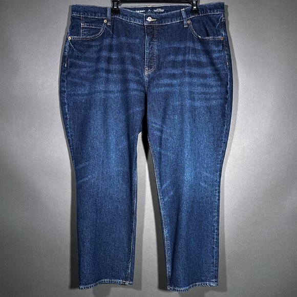 Old Navy Button Fly High‎ Rise Slouchy Straight Secret Slim Pockets Size 18P - Picture 1 of 14